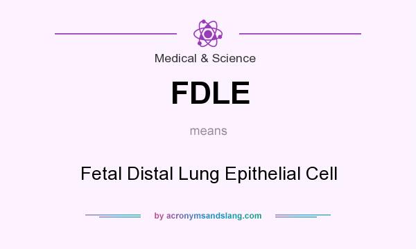 What does FDLE mean? It stands for Fetal Distal Lung Epithelial Cell