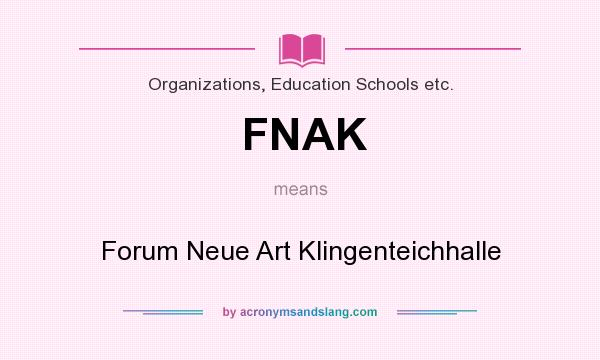 What does FNAK mean? It stands for Forum Neue Art Klingenteichhalle