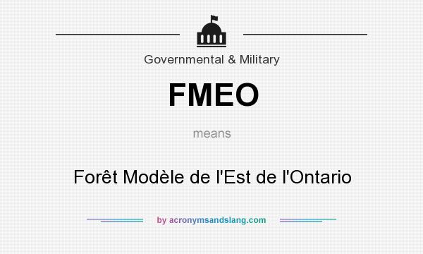 What does FMEO mean? It stands for Forêt Modèle de l`Est de l`Ontario