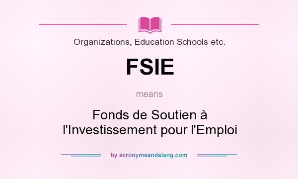 What does FSIE mean? It stands for Fonds de Soutien à l`Investissement pour l`Emploi