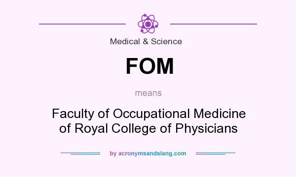 What does FOM mean? It stands for Faculty of Occupational Medicine of Royal College of Physicians
