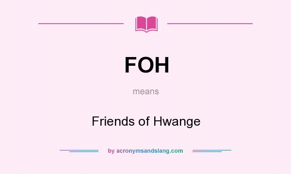 What does FOH mean? It stands for Friends of Hwange