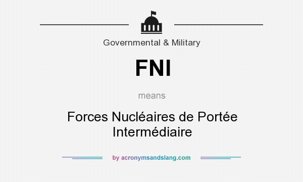 What does FNI mean? It stands for Forces Nucléaires de Portée Intermédiaire