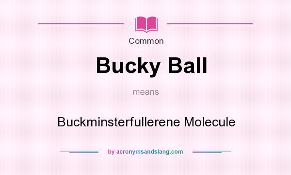 What does Bucky Ball mean? It stands for Buckminsterfullerene Molecule