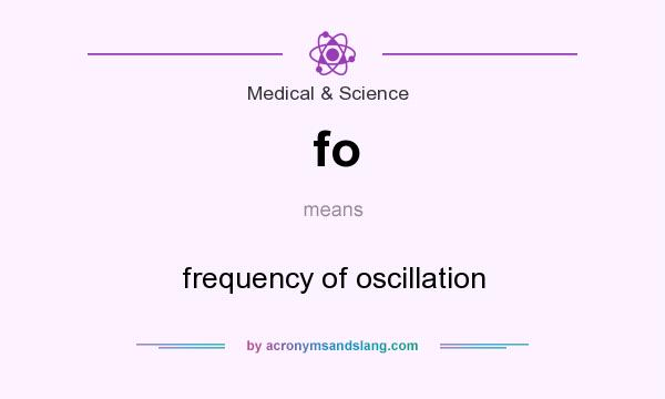What does fo mean? It stands for frequency of oscillation