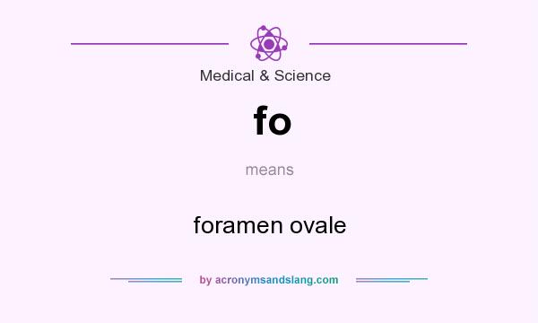 What does fo mean? It stands for foramen ovale