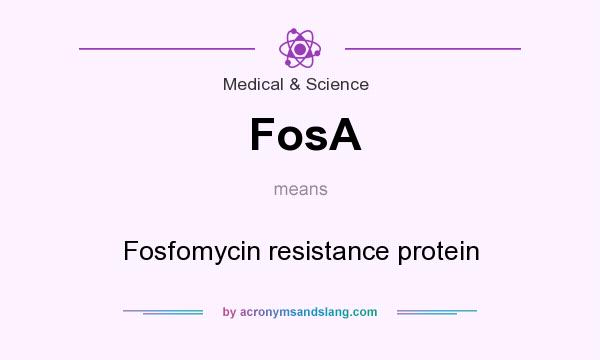 What does FosA mean? It stands for Fosfomycin resistance protein
