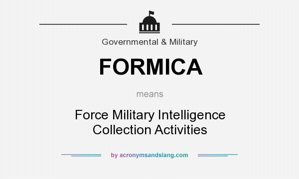 What does FORMICA mean? It stands for Force Military Intelligence Collection Activities
