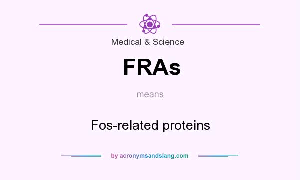 What does FRAs mean? It stands for Fos-related proteins