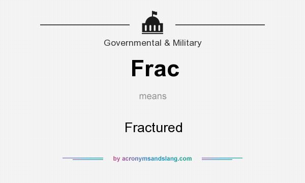 What does Frac mean? It stands for Fractured