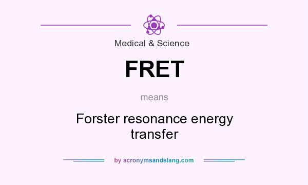 What does FRET mean? It stands for Forster resonance energy transfer