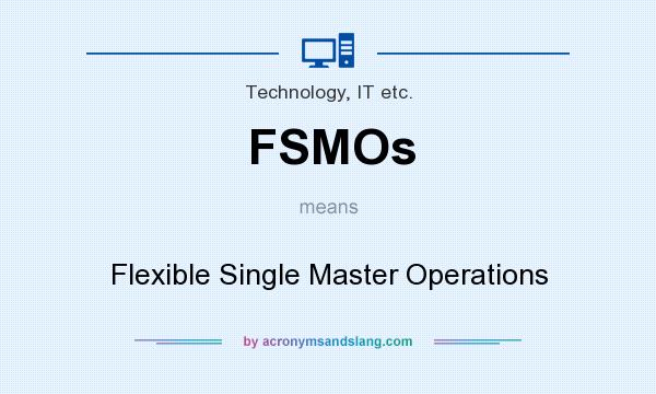 What does FSMOs mean? It stands for Flexible Single Master Operations