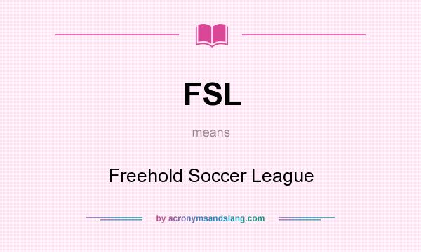 What does FSL mean? It stands for Freehold Soccer League