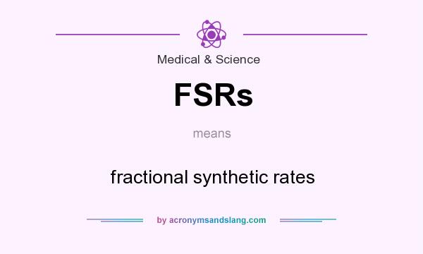 What does FSRs mean? It stands for fractional synthetic rates