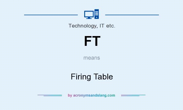 What does FT mean? It stands for Firing Table