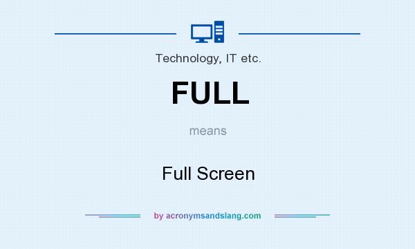 What does FULL mean? It stands for Full Screen
