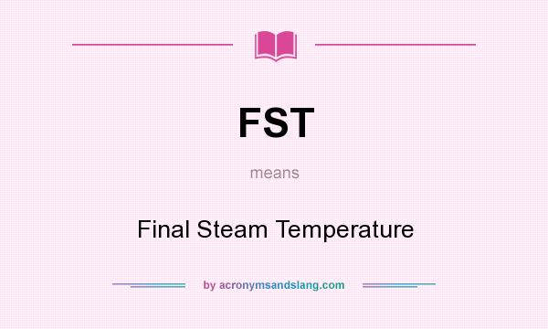 What does FST mean? It stands for Final Steam Temperature