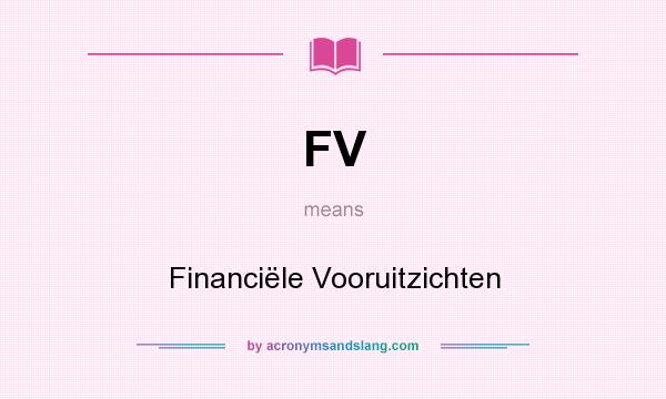 What does FV mean? It stands for Financiële Vooruitzichten