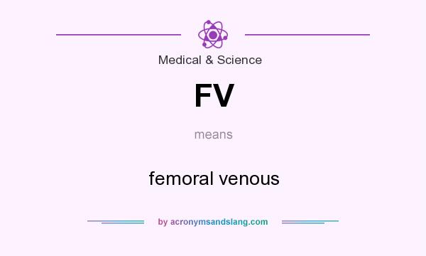 What does FV mean? It stands for femoral venous