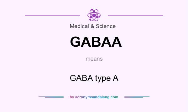 What does GABAA mean? It stands for GABA type A