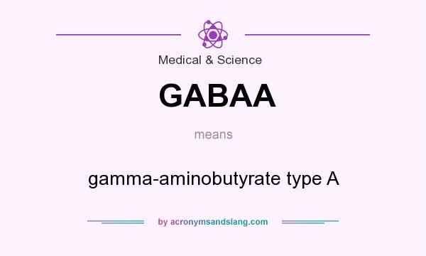 What does GABAA mean? It stands for gamma-aminobutyrate type A