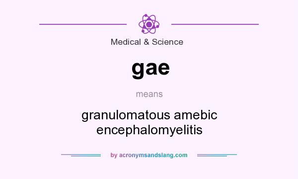 What does gae mean? It stands for granulomatous amebic encephalomyelitis
