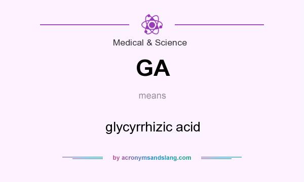 What does GA mean? It stands for glycyrrhizic acid