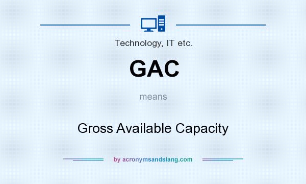What does GAC mean? It stands for Gross Available Capacity