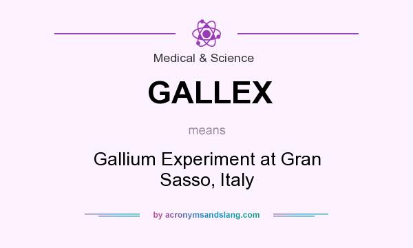 What does GALLEX mean? It stands for Gallium Experiment at Gran Sasso, Italy