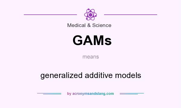 What does GAMs mean? It stands for generalized additive models