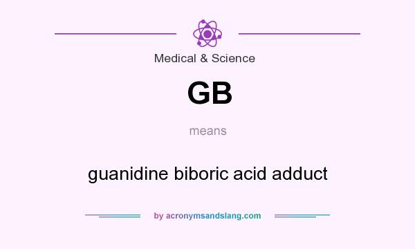 What does GB mean? It stands for guanidine biboric acid adduct