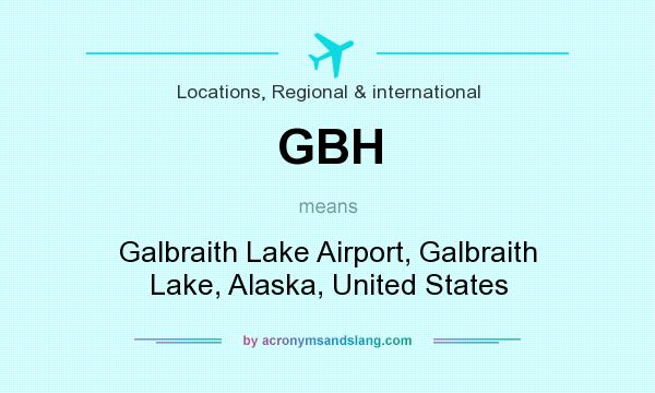 What does GBH mean? It stands for Galbraith Lake Airport, Galbraith Lake, Alaska, United States