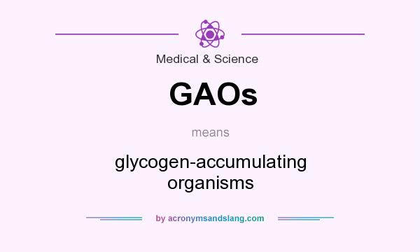 What does GAOs mean? It stands for glycogen-accumulating organisms
