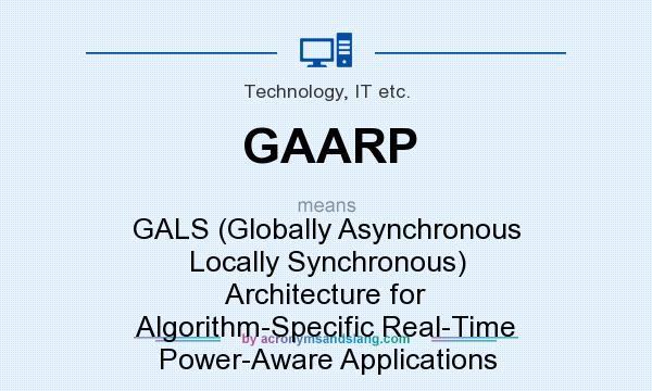 What does GAARP mean? It stands for GALS (Globally Asynchronous Locally Synchronous) Architecture for Algorithm-Specific Real-Time Power-Aware Applications