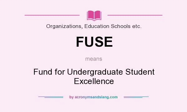 What does FUSE mean? It stands for Fund for Undergraduate Student Excellence