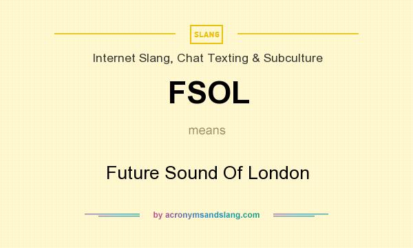 What does FSOL mean? It stands for Future Sound Of London