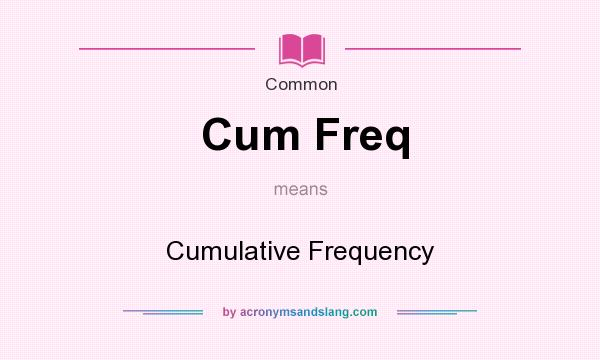 What does Cum Freq mean? It stands for Cumulative Frequency