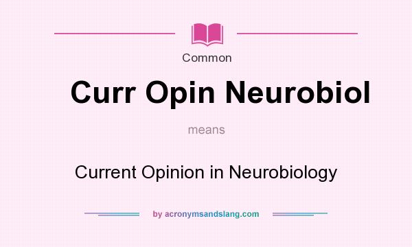 What does Curr Opin Neurobiol mean? It stands for Current Opinion in Neurobiology