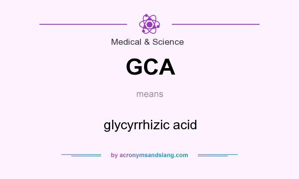 What does GCA mean? It stands for glycyrrhizic acid