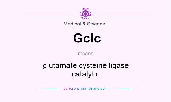 What does Gclc mean? It stands for glutamate cysteine ligase catalytic