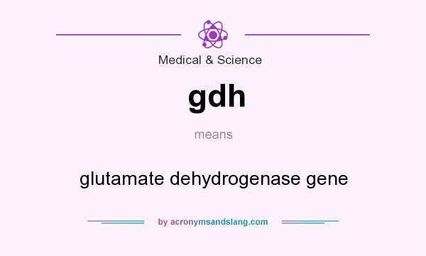 What does gdh mean? It stands for glutamate dehydrogenase gene