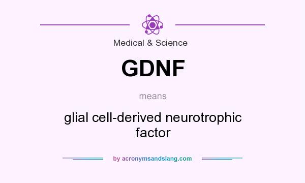 What does GDNF mean? It stands for glial cell-derived neurotrophic factor