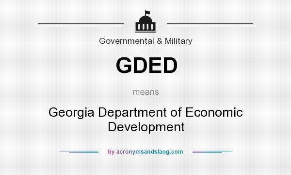 What does GDED mean? It stands for Georgia Department of Economic Development