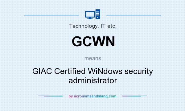What does GCWN mean? It stands for GIAC Certified WiNdows security administrator