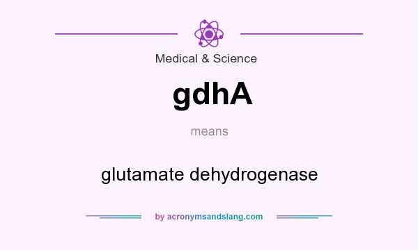 What does gdhA mean? It stands for glutamate dehydrogenase