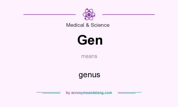 What does Gen mean? It stands for genus