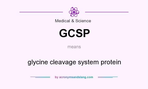 What does GCSP mean? It stands for glycine cleavage system protein