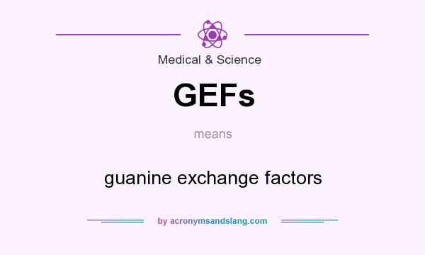 What does GEFs mean? It stands for guanine exchange factors