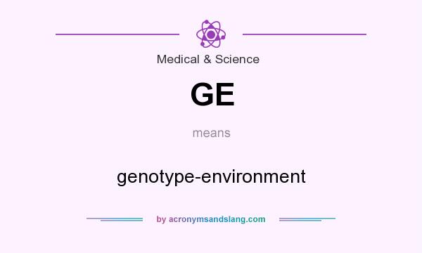 What does GE mean? It stands for genotype-environment