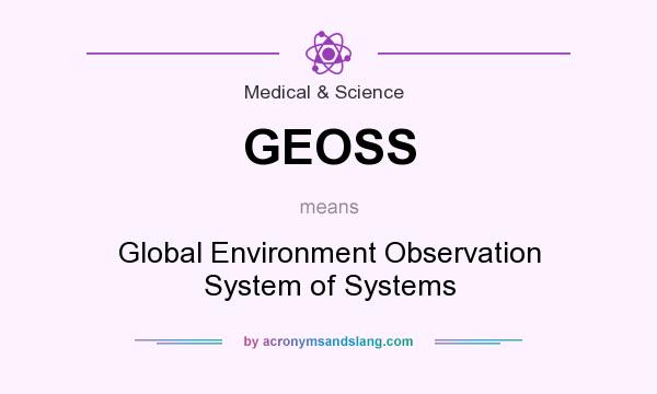 What does GEOSS mean? It stands for Global Environment Observation System of Systems